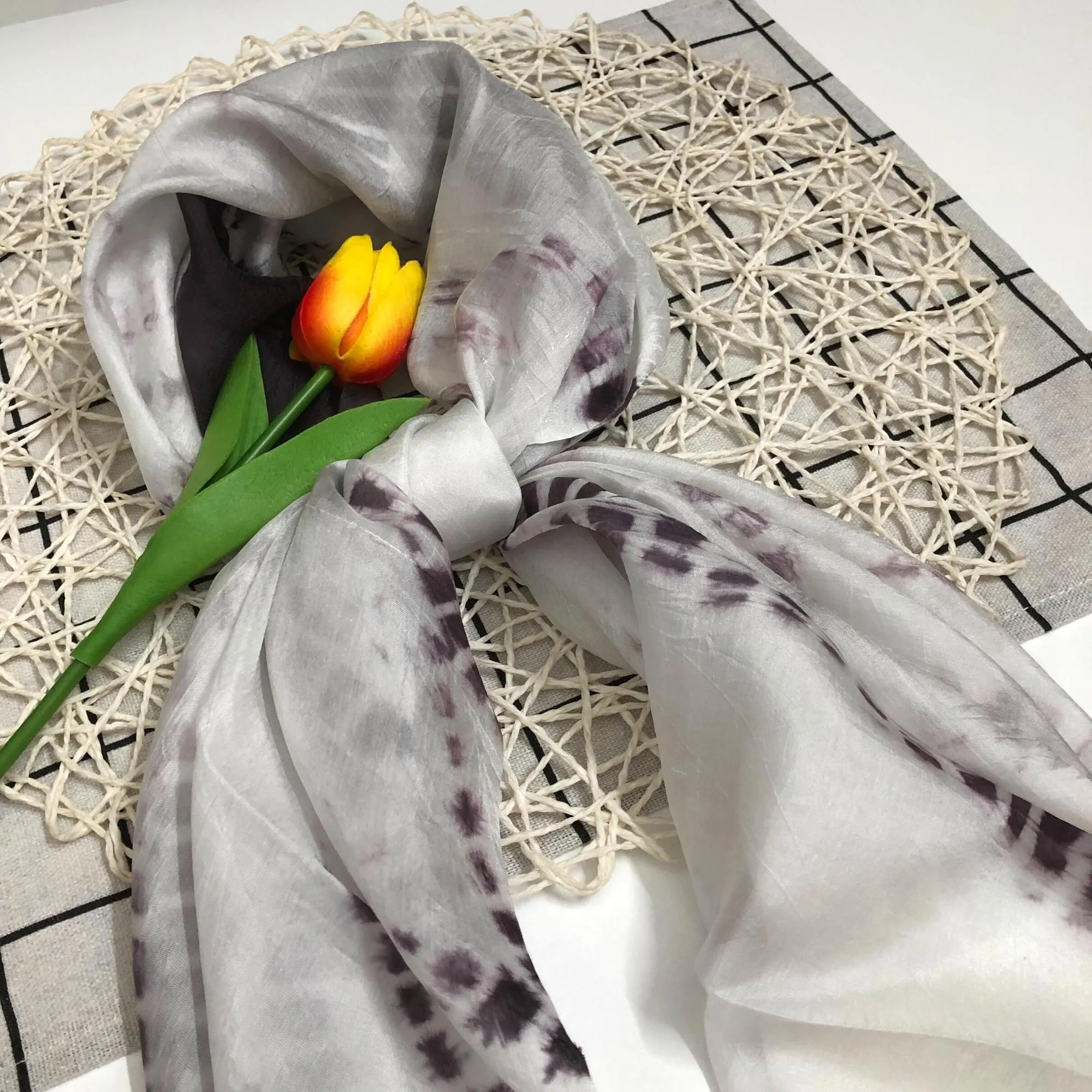 100% MULBERRY SILK SCARF - Pure mulberry silk - Square Scarf - Women's Scarves - Handmade Silk Scarves - Luxury Scarf - Gift for her