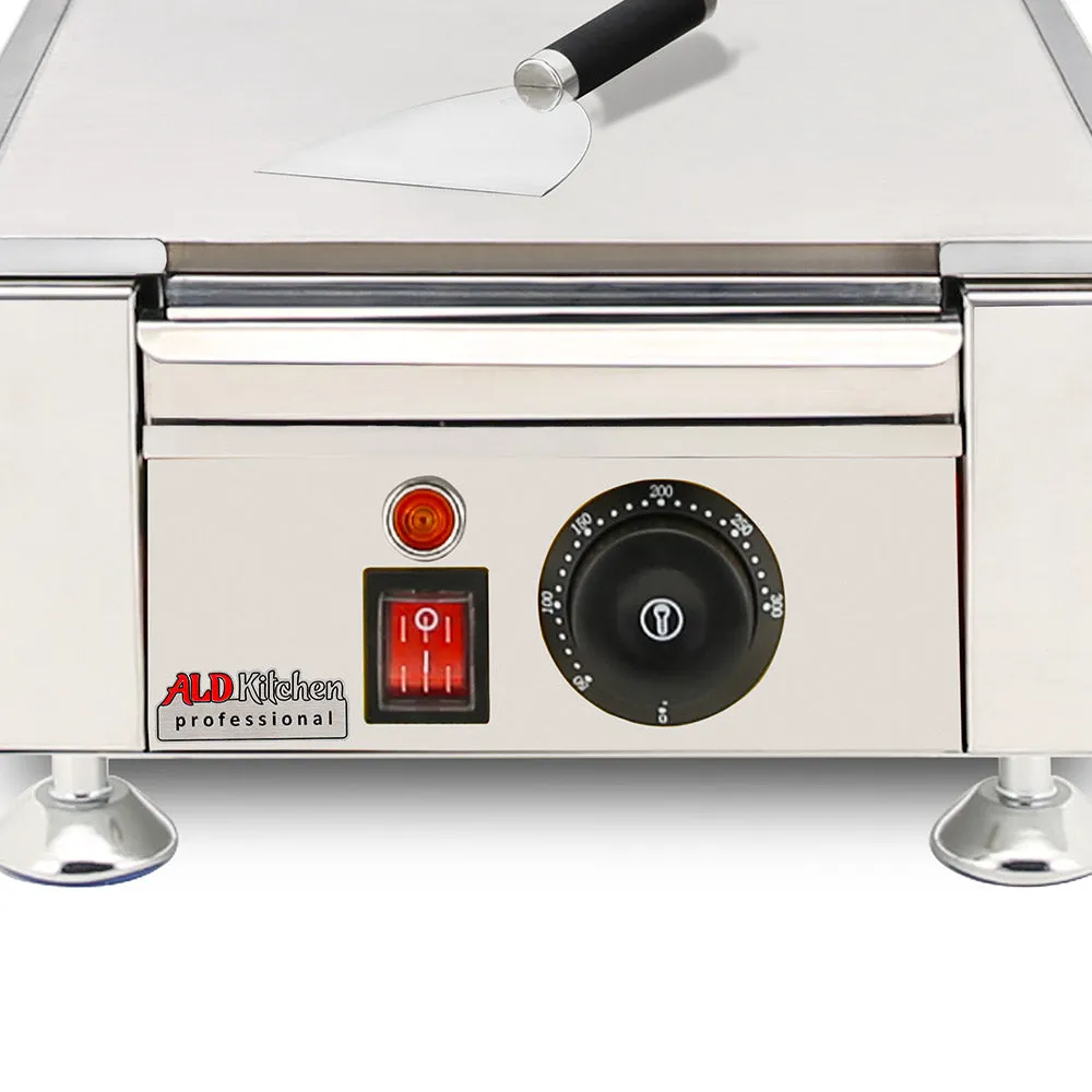 ALDKitchen Flat Top Griddle | Teppanyaki Grill with Single or Dual Thermostat | Manual | Stainless Steel