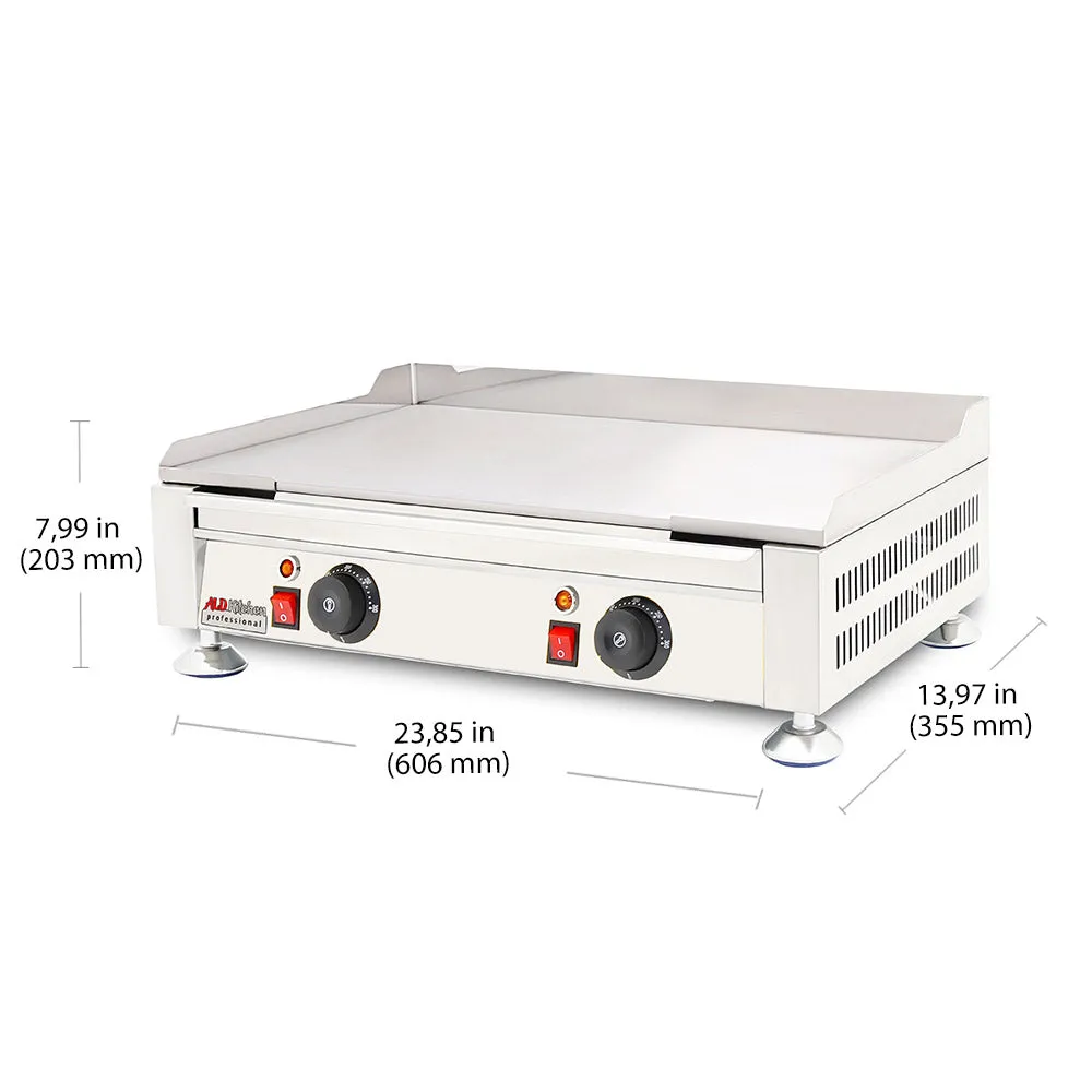 ALDKitchen Flat Top Griddle | Teppanyaki Grill with Single or Dual Thermostat | Manual | Stainless Steel