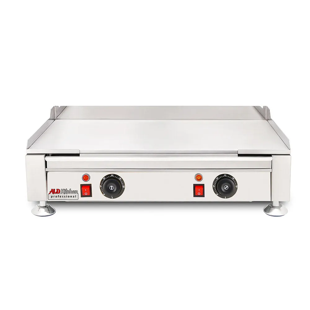 ALDKitchen Flat Top Griddle | Teppanyaki Grill with Single or Dual Thermostat | Manual | Stainless Steel