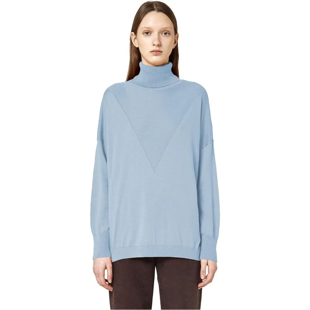 Alpha Studio Light Blue Silk Sweater