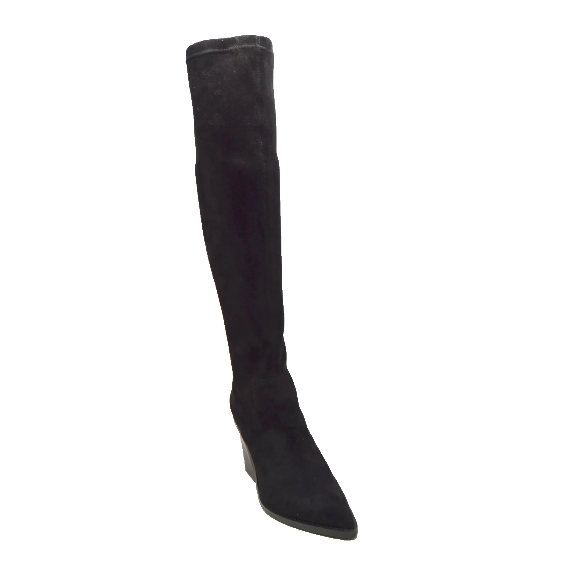 Amsterdam Faux Suede Over The Knee High Heel Boots - Stylish and Versatile