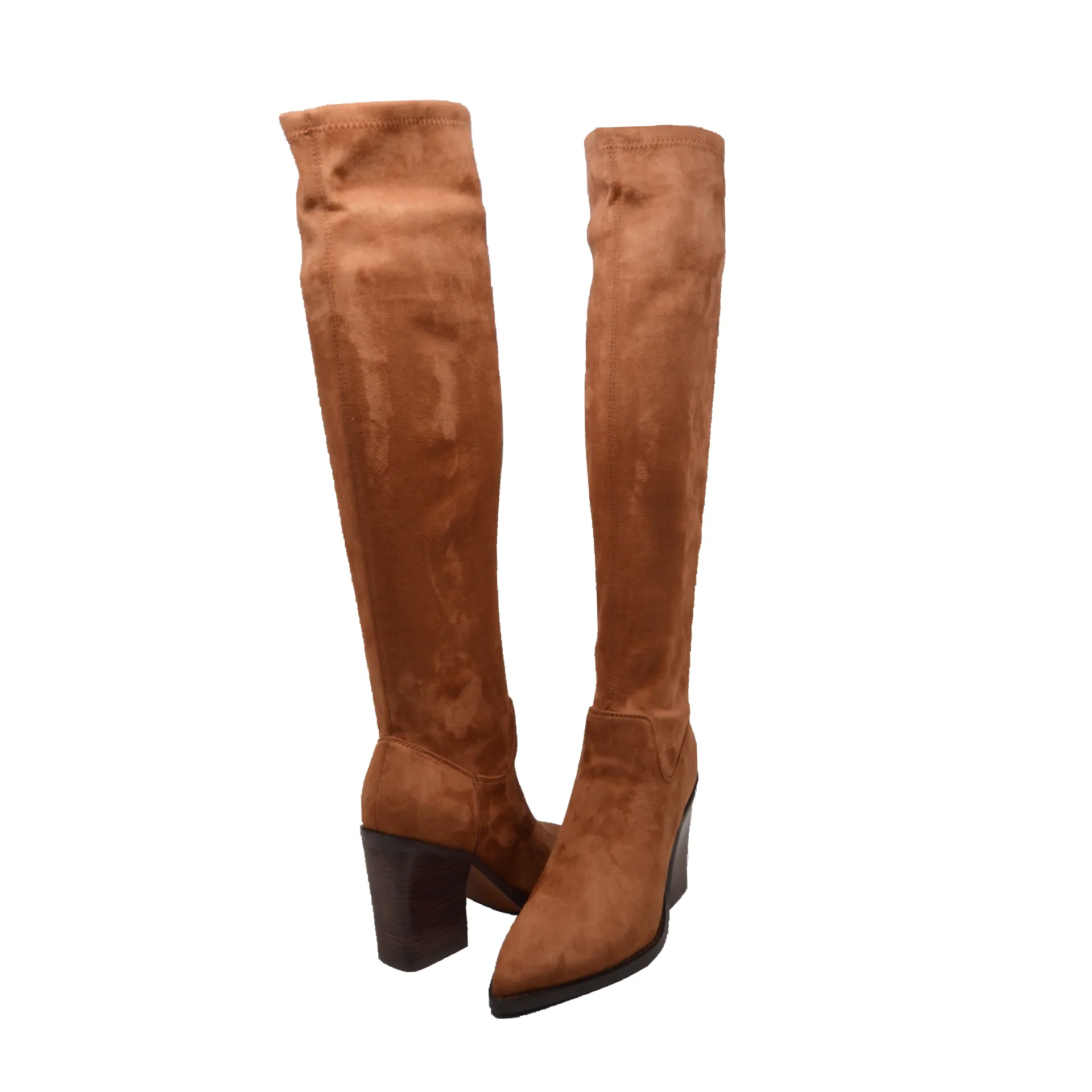 Amsterdam Faux Suede Over The Knee High Heel Boots - Stylish and Versatile