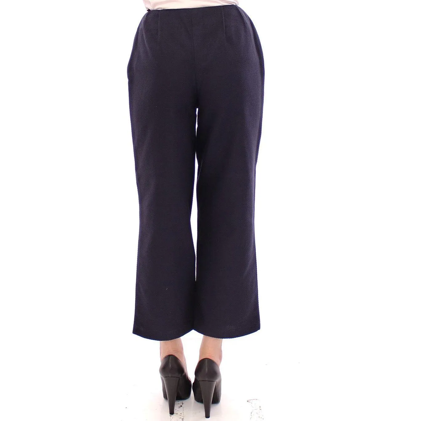 Andrea Incontri Chic Cropped Blue Pants - Exquisite Craftsmanship