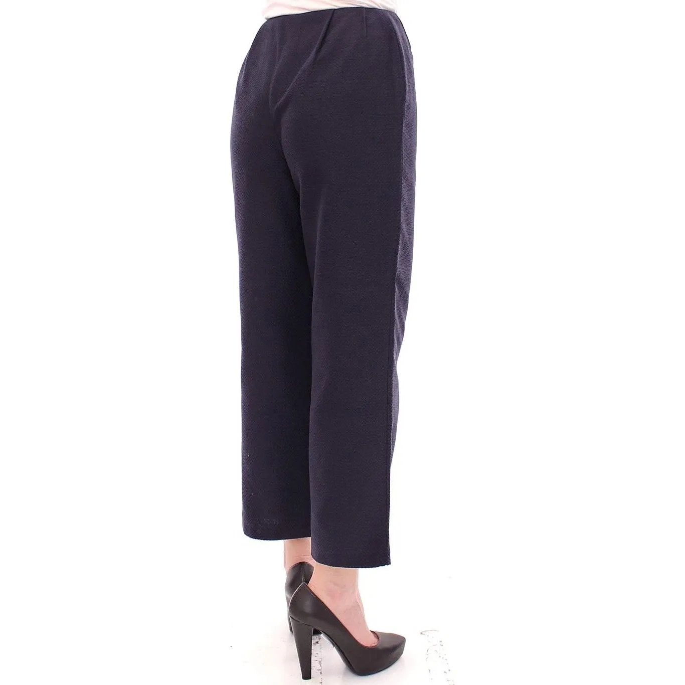 Andrea Incontri Chic Cropped Blue Pants - Exquisite Craftsmanship