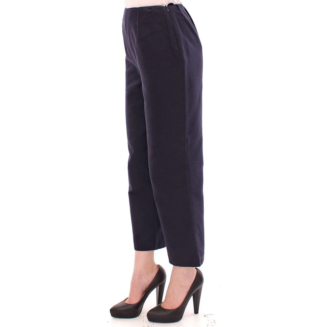 Andrea Incontri Chic Cropped Blue Pants - Exquisite Craftsmanship