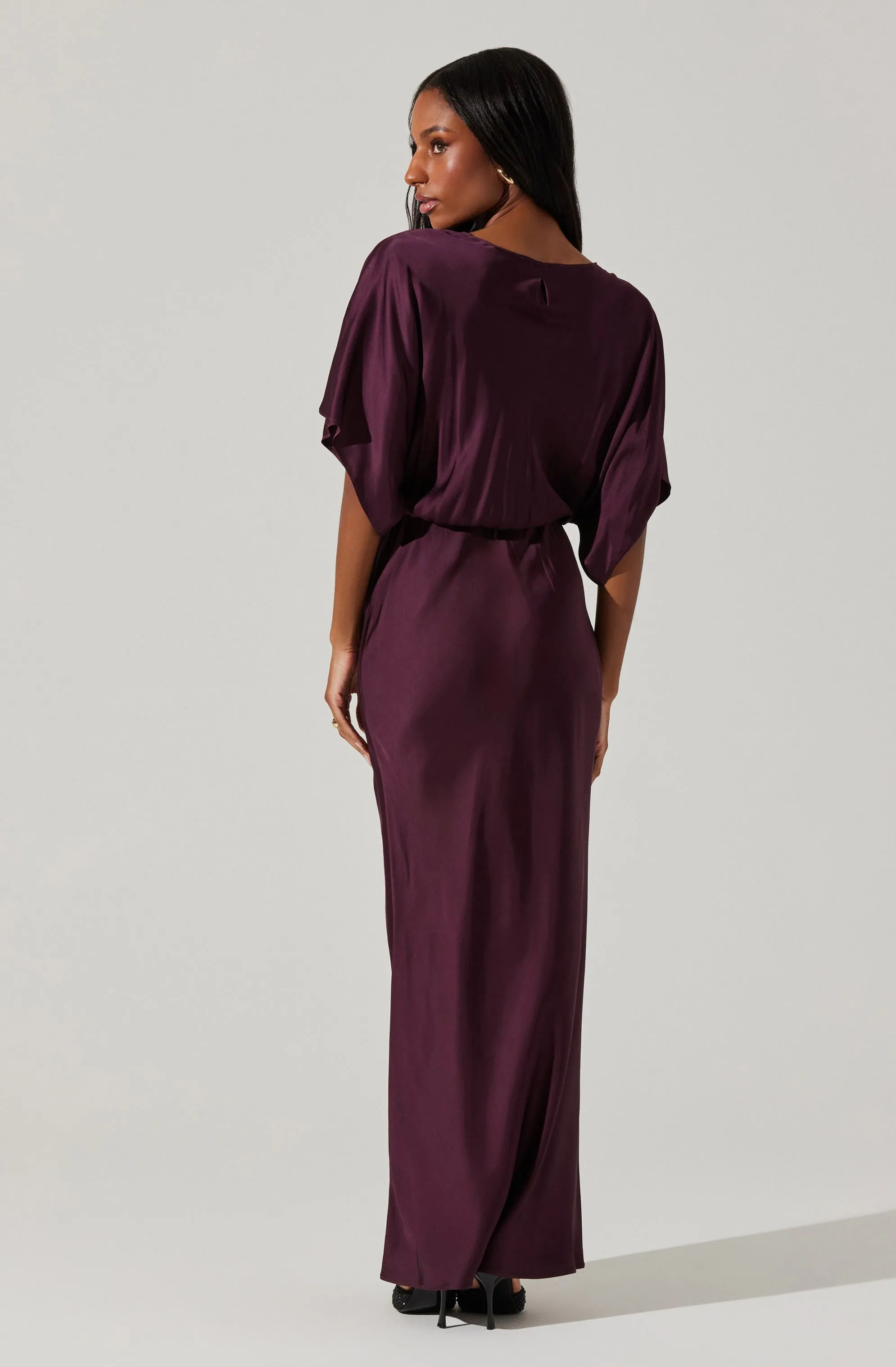 Angelle Satin Dolman Maxi Dress