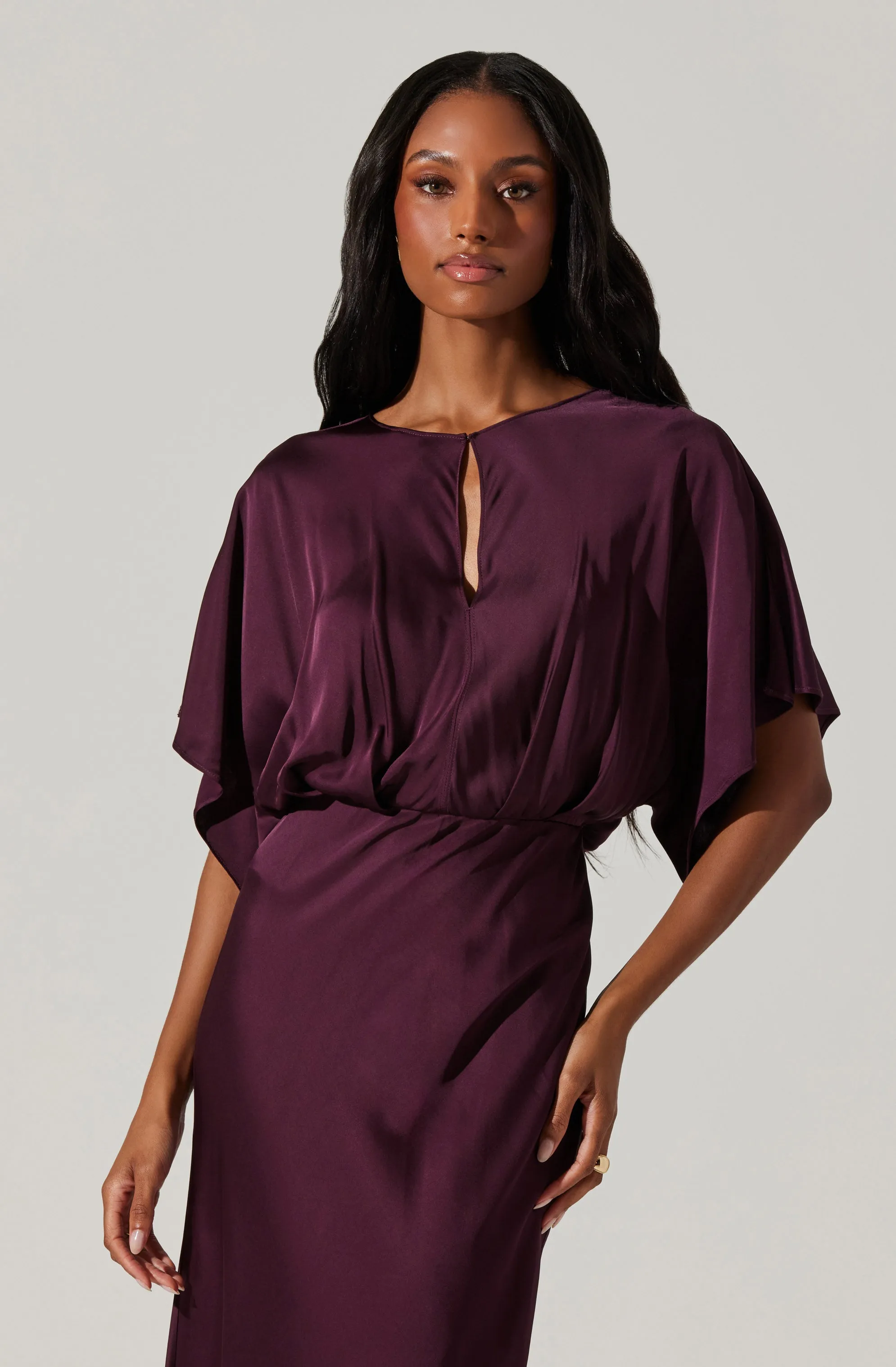 Angelle Satin Dolman Maxi Dress