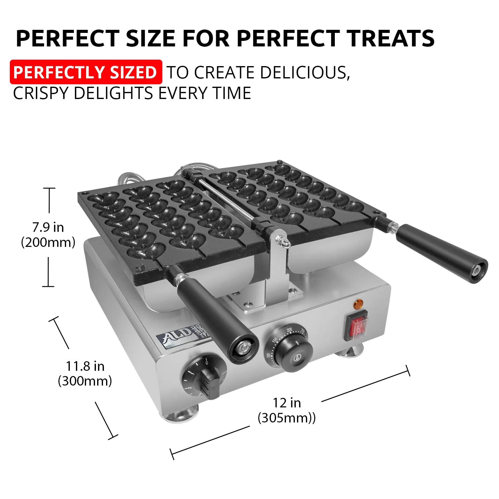 AP-446 Waffle Stick Maker | 3 Heart-Shaped Waffles | Babycakes Waffle Iron