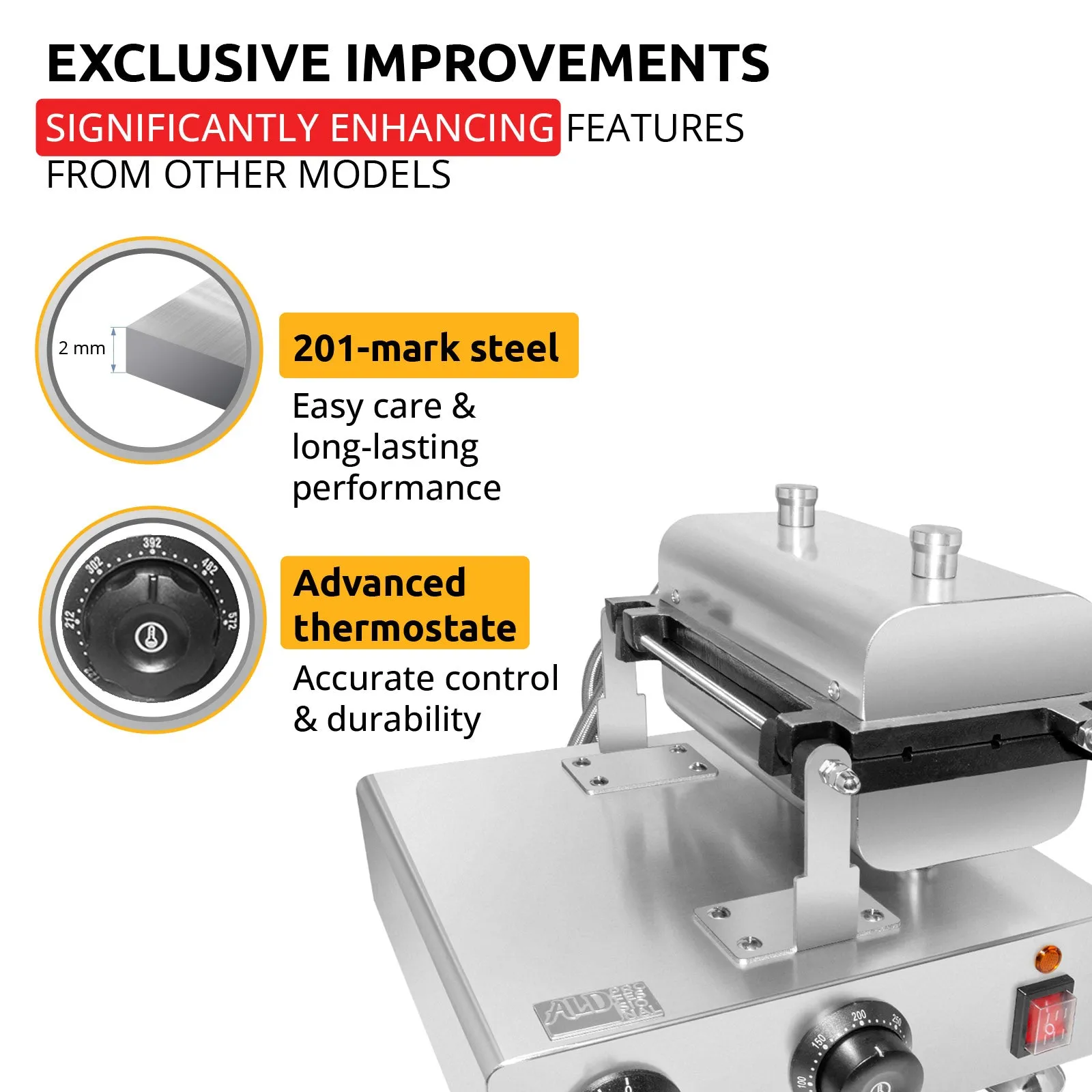 AP-448 Waffle Stick Maker | 3 Paw-Shaped Waffles | Round-Shaped Waffles