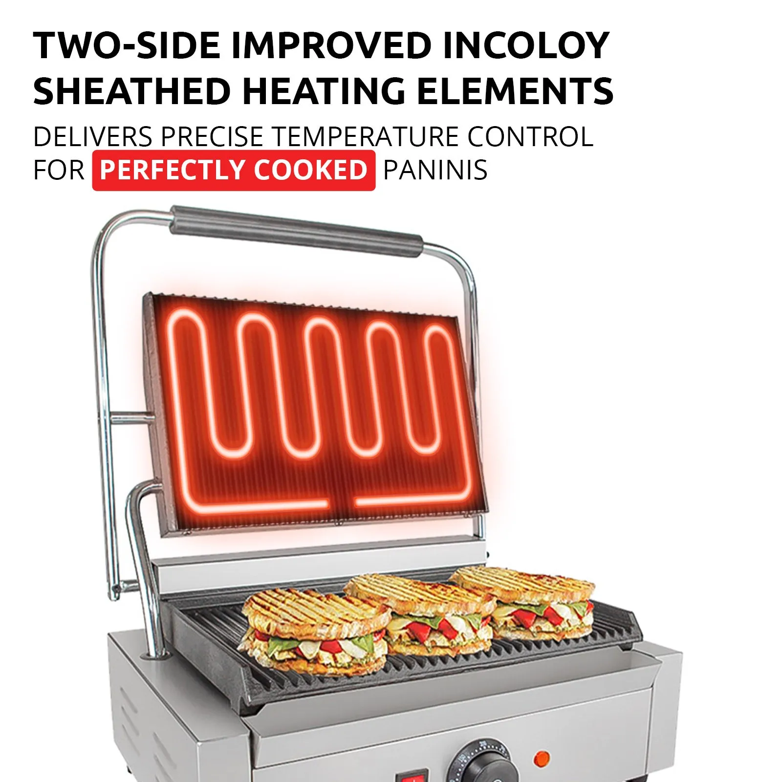 AP-690 Panini Press | Sandwich Maker Machine with Big Surface | Adjustable Control | Nonstick Coating