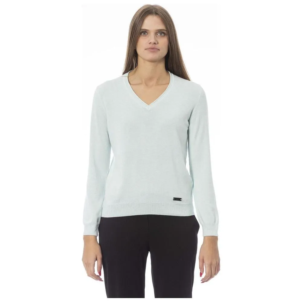 Baldinini Trend Light Blue Cashmere Women Sweater