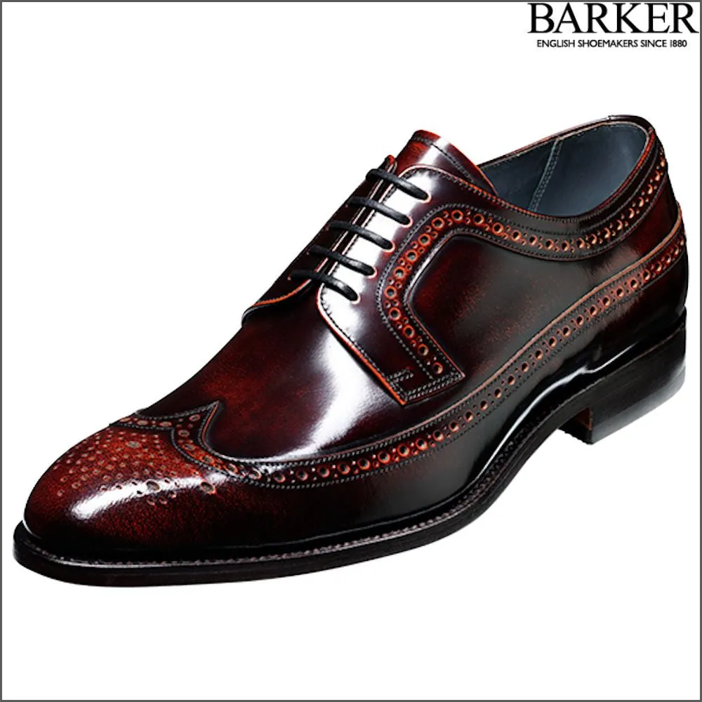 Barker Woodbridge Brandy Polish Wing Tip Derby--