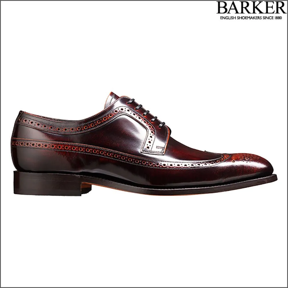 Barker Woodbridge Brandy Polish Wing Tip Derby--