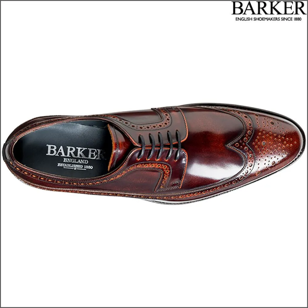 Barker Woodbridge Brandy Polish Wing Tip Derby--