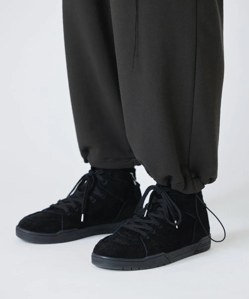 Basic line _ Cropped wide pants - CHARCOAL BLACK