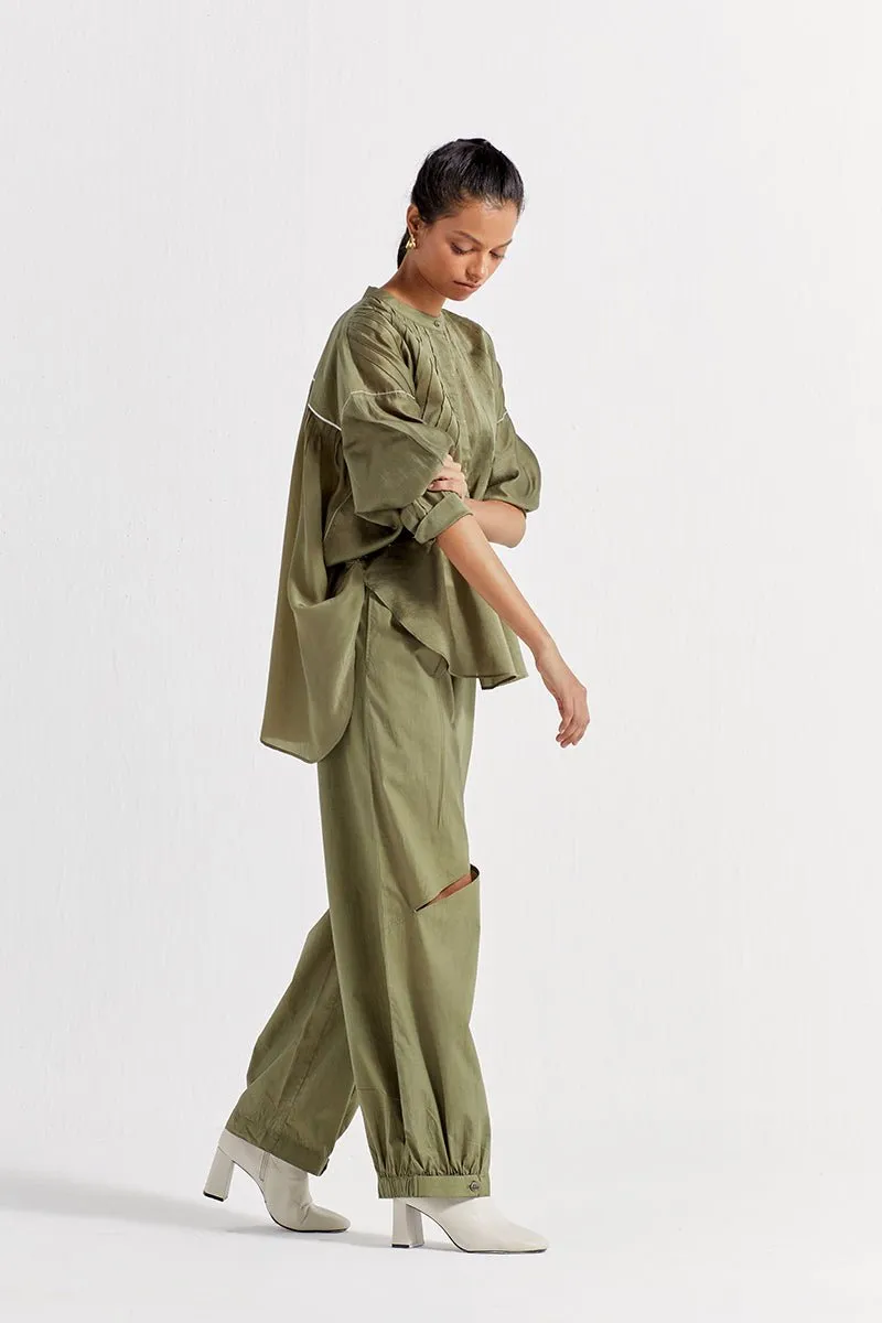 Bat Sleeve Top - Sap Green