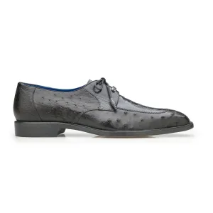 Belvedere Bolero in Grey Genuine Ostrich Leg and Quill Oxfords