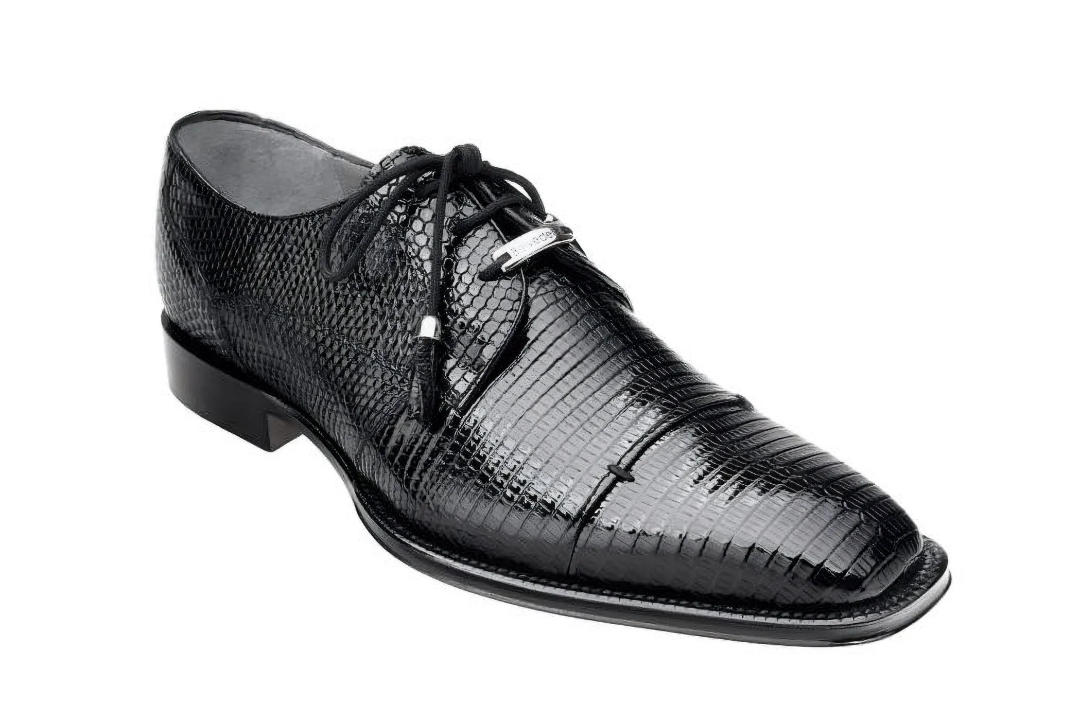 Belvedere Karmelo in Black Genuine Lizard Oxfords