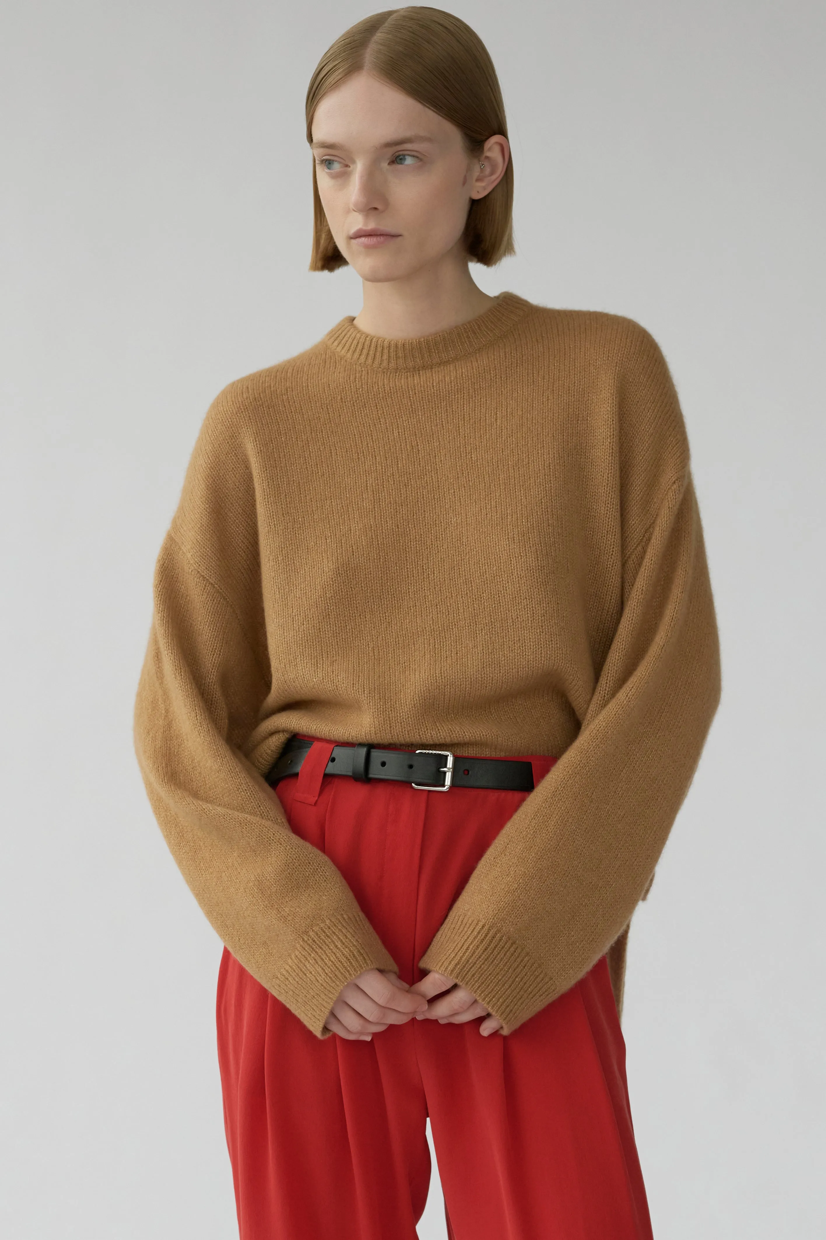 BEZ CREW KNIT - CAMEL - SILK/CASHMERE