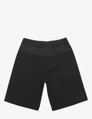 Black Nylon Panel Logo Sweat Shorts