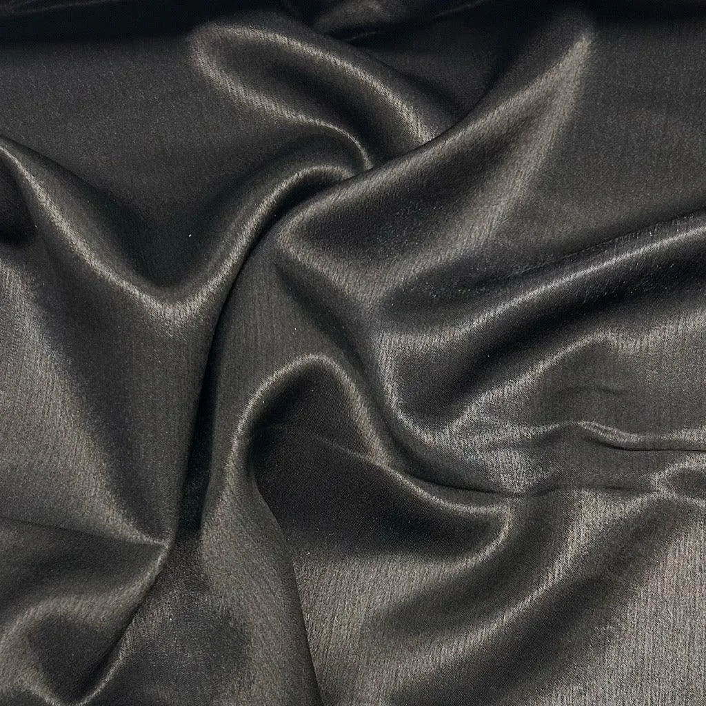 Black Textured Satin Fabric