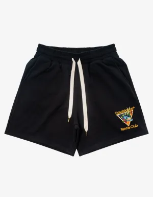 Casablanca Black Tennis Club Icon Embroidered Sweat Shorts