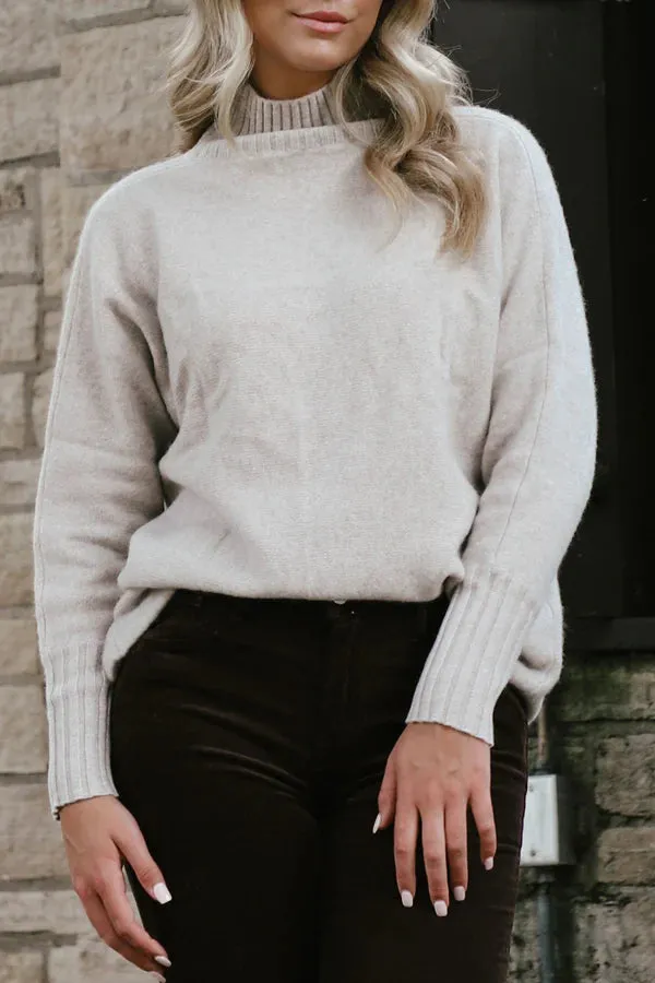 Cashmere Dolman Stand Neck Sweater