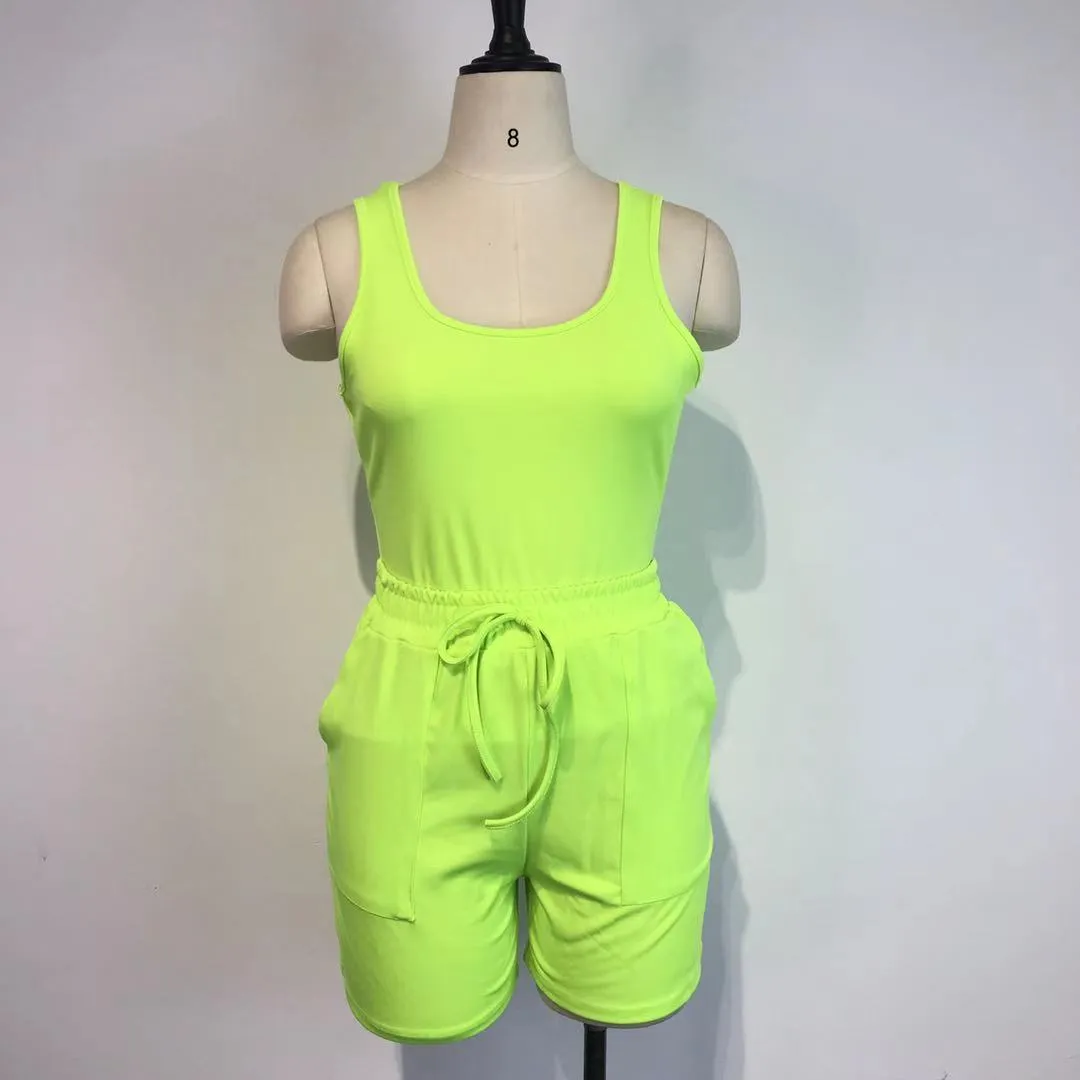 Casual Vest Shorts Tether Set (AY1238)