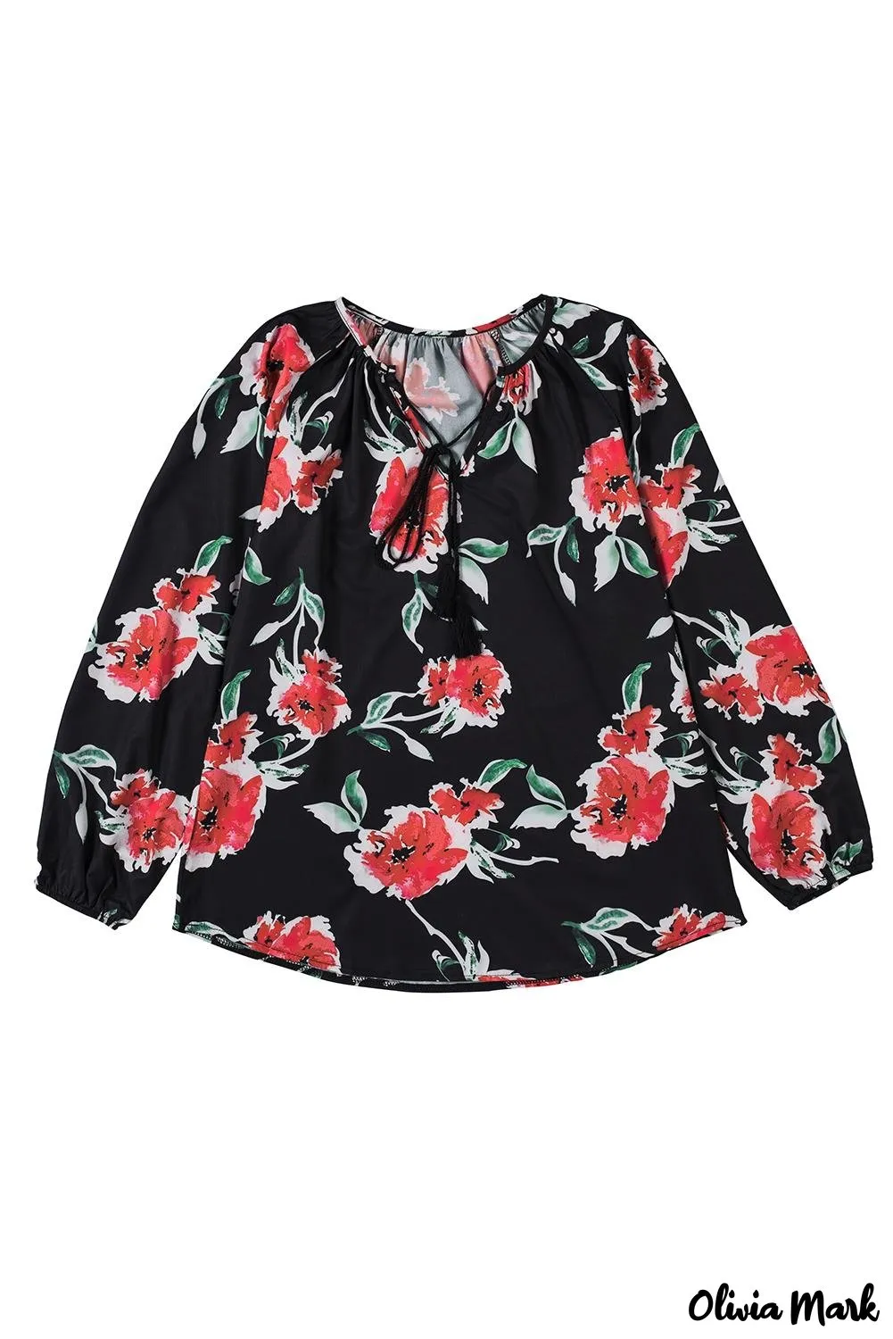 Deanwangkt - Multicolor Peasant Blouse With Floral Print