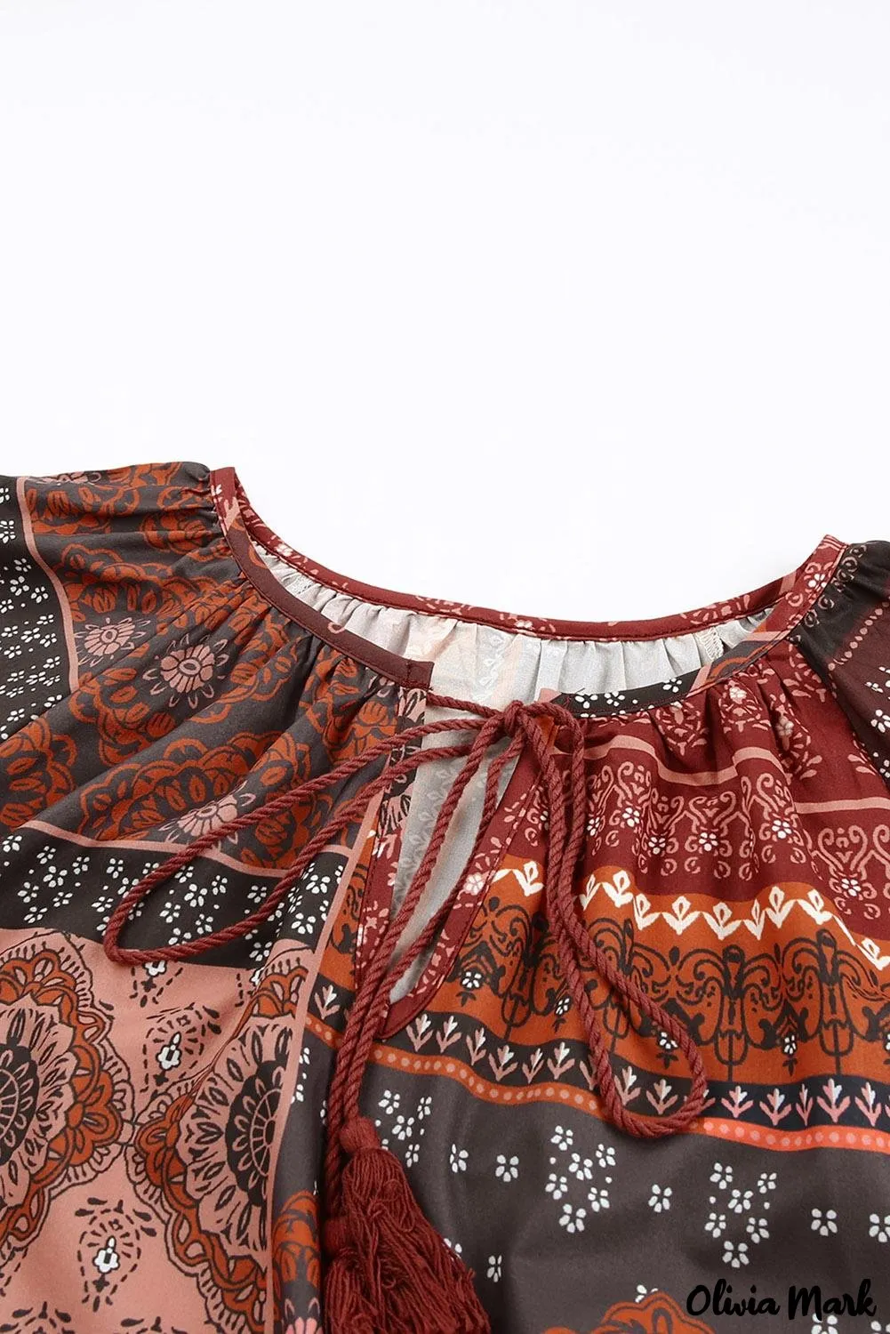 Deanwangkt - Multicolor Peasant Blouse With Floral Print