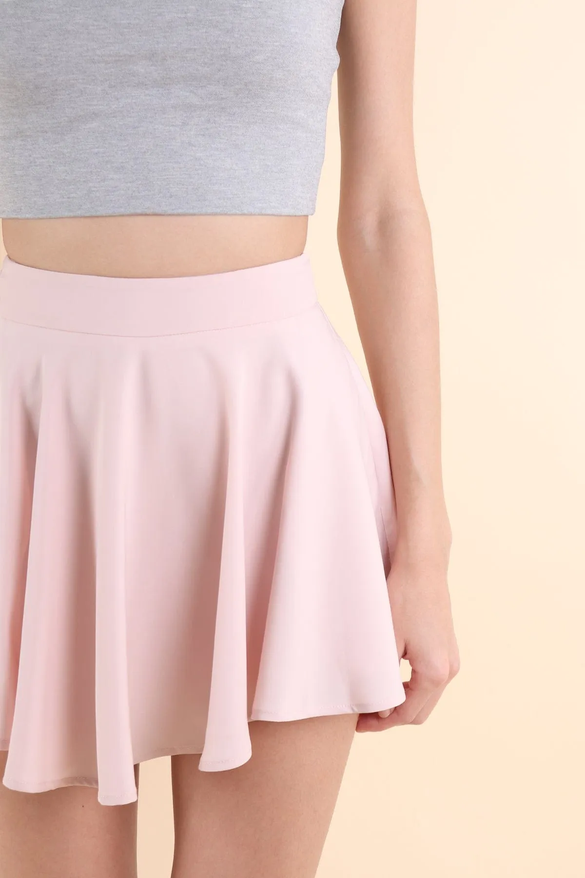 ELLAMAE CURVE HEM SKORTS IN PINK