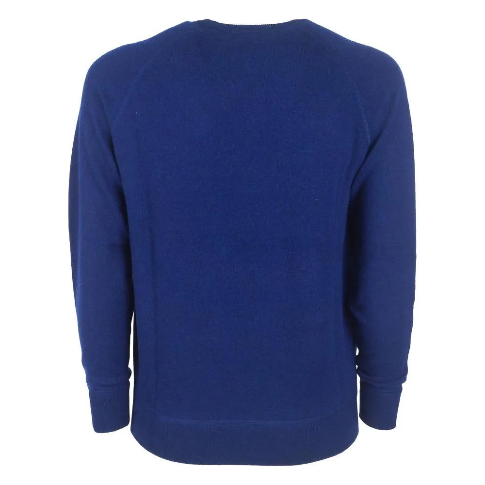 Emilio Romanelli Navy Blue Cashmere Crew Neck Sweater - Slim Fit