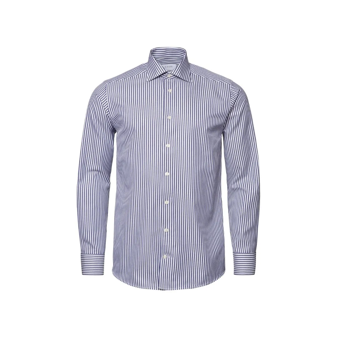 ETON Bengal Stripe Royal Twill Shirt Contemporary Fit NAVY