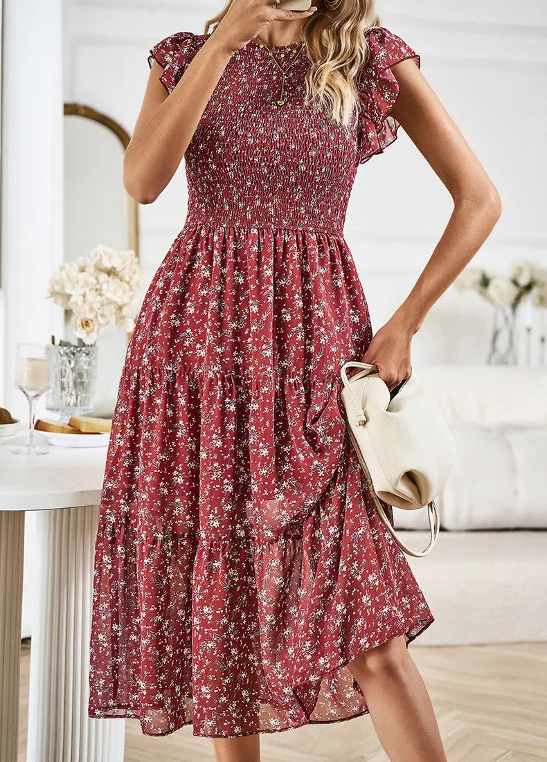 Floral Print Elegant Maxi Dress