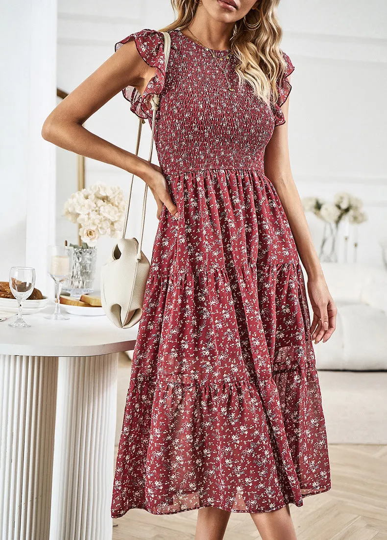 Floral Print Elegant Maxi Dress