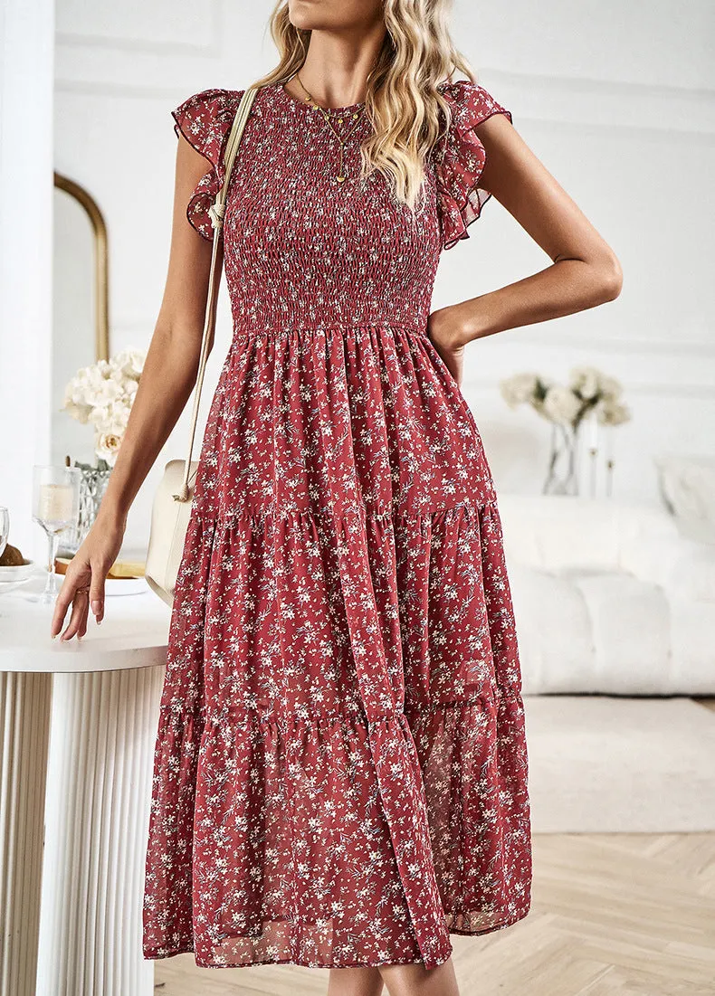 Floral Print Elegant Maxi Dress