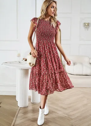 Floral Print Elegant Maxi Dress