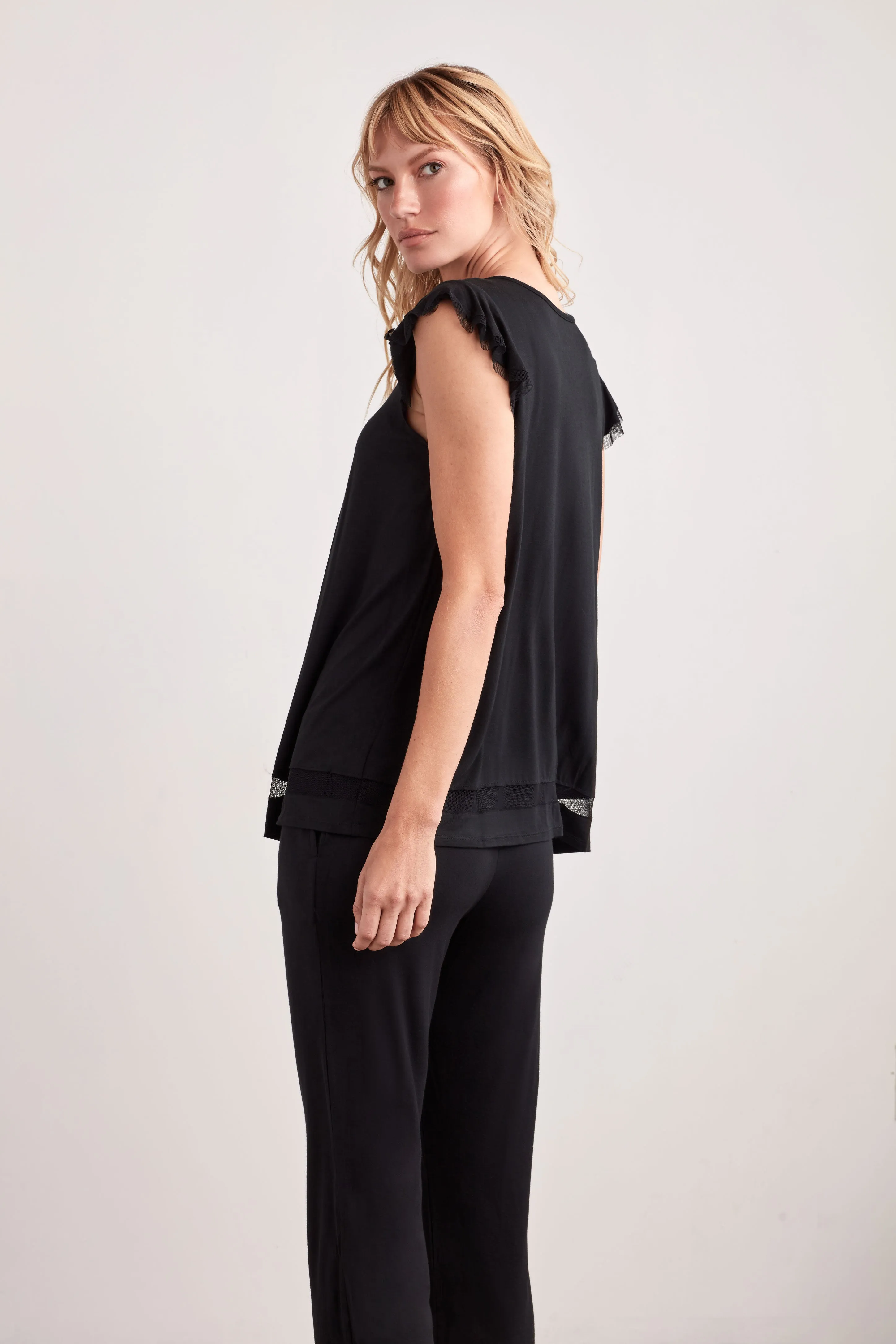 FLUTTER SLEEVE SLEEP TOP