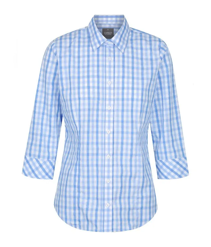 Foxton Tonal Check 3/4 Sleeve Womens Shirt