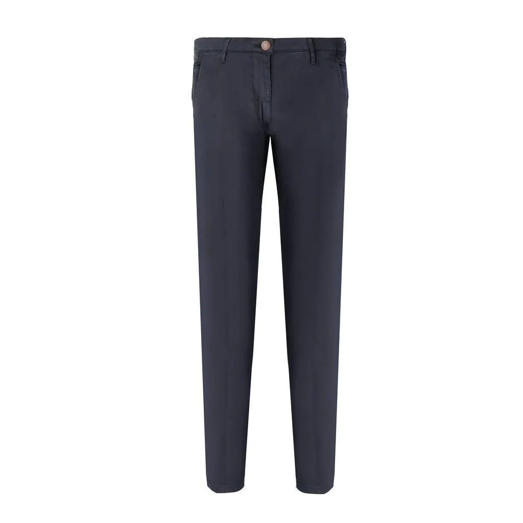 FRADI Satin Cotton Stretch Chino BLUE/NAVY REG