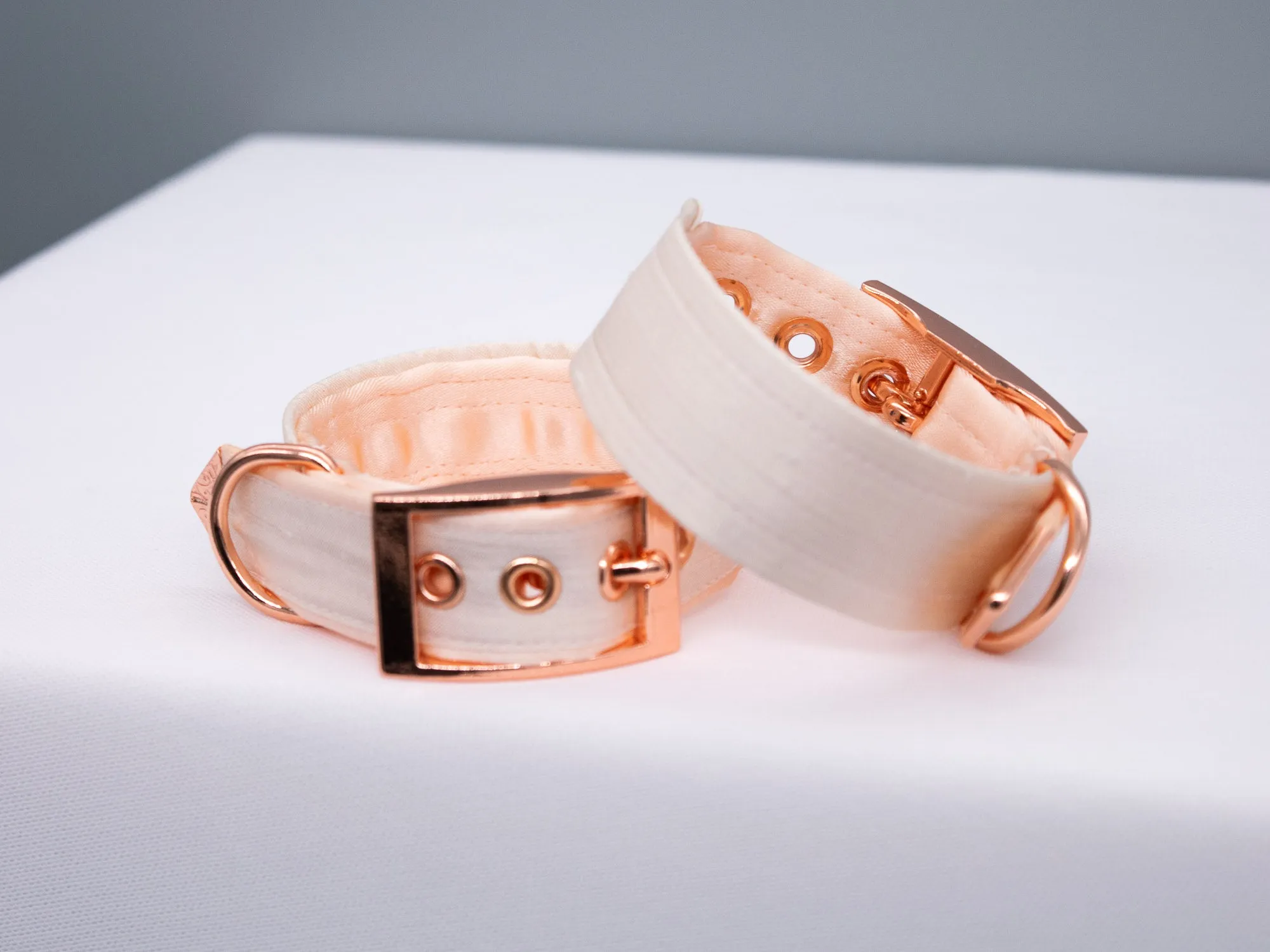 French Raw Silk ~ Rose Gold Cuffs