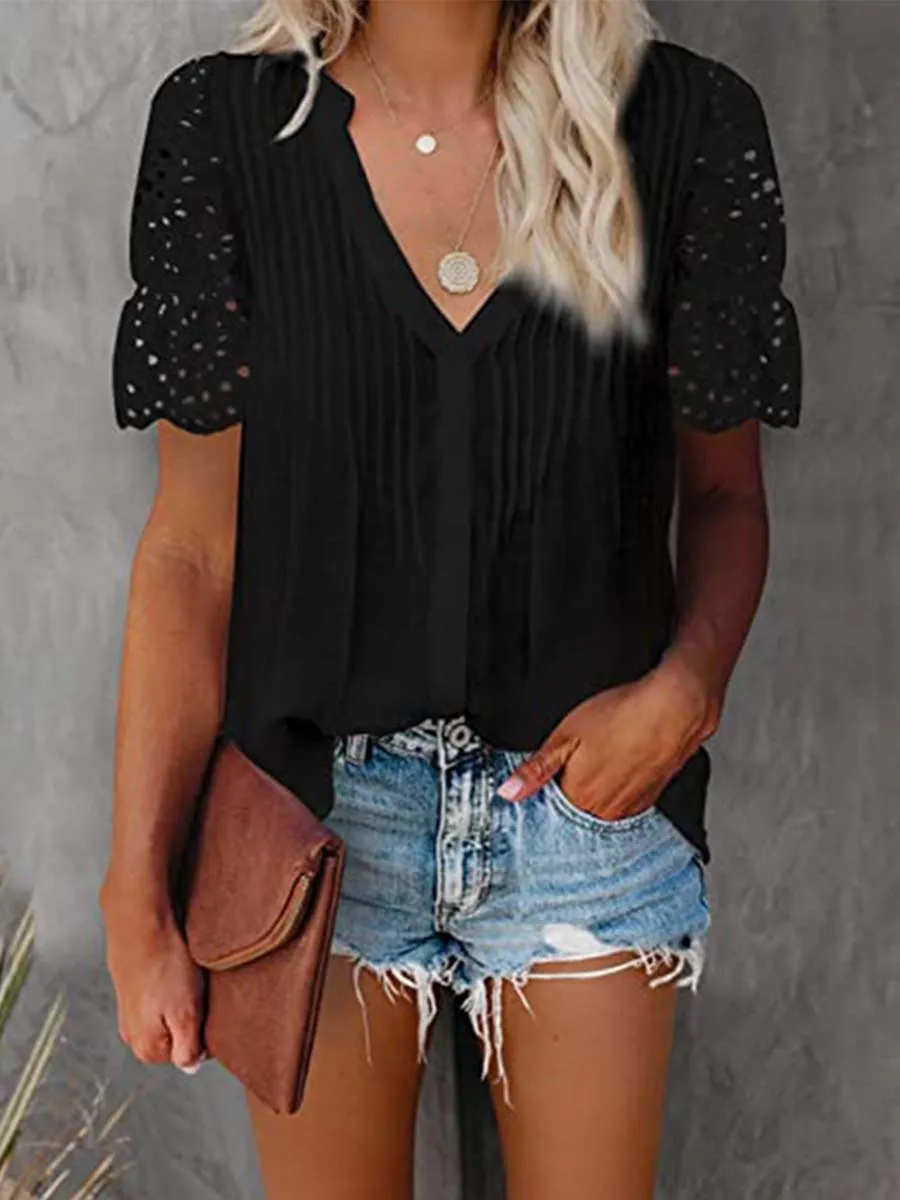 iForgirls Lace Short-sleeved Top