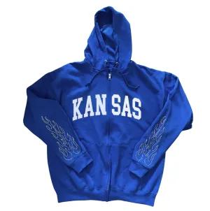 Kansas Zip Up Rhinestone Hoodie