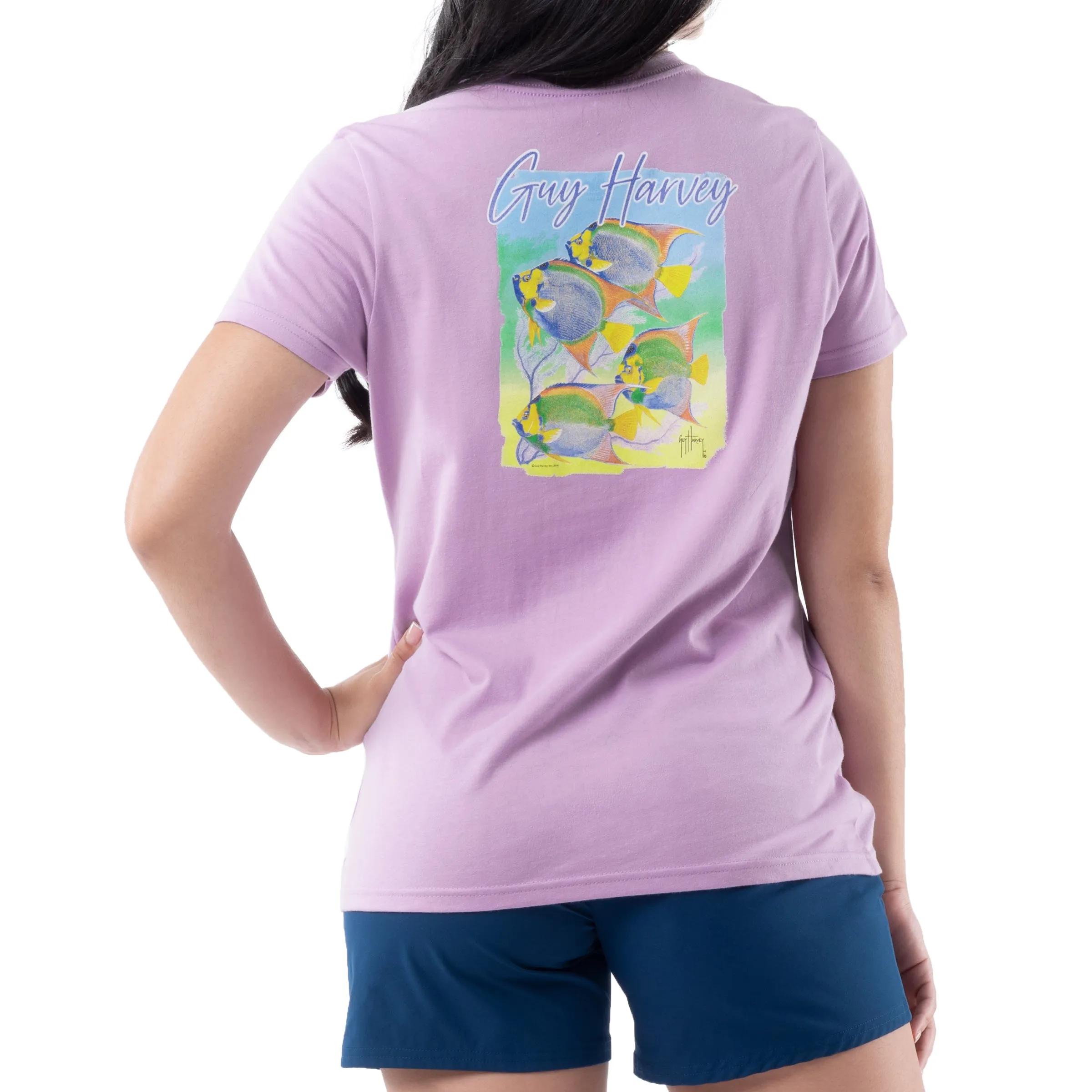 Ladies Angel Fish Short Sleeve Crew Neck T-Shirt