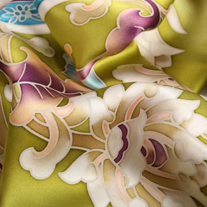 Limited Edition Hand Painted Silk Scarf| Yellow