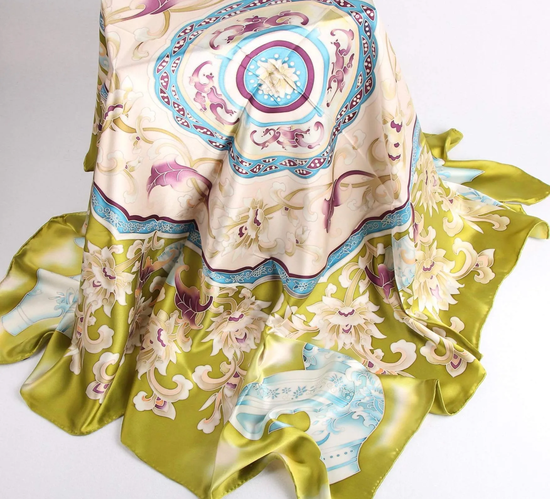 Limited Edition Hand Painted Silk Scarf| Yellow