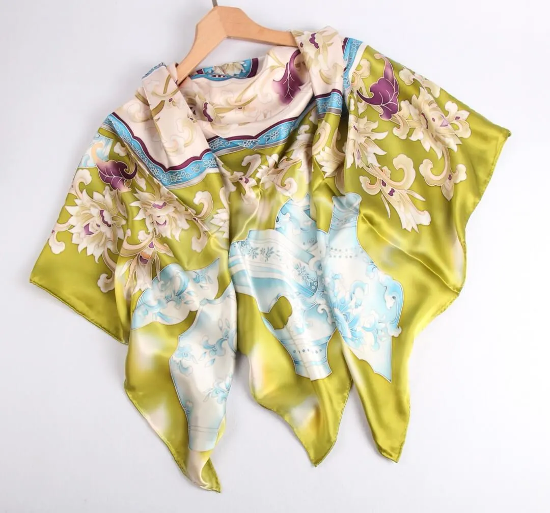 Limited Edition Hand Painted Silk Scarf| Yellow