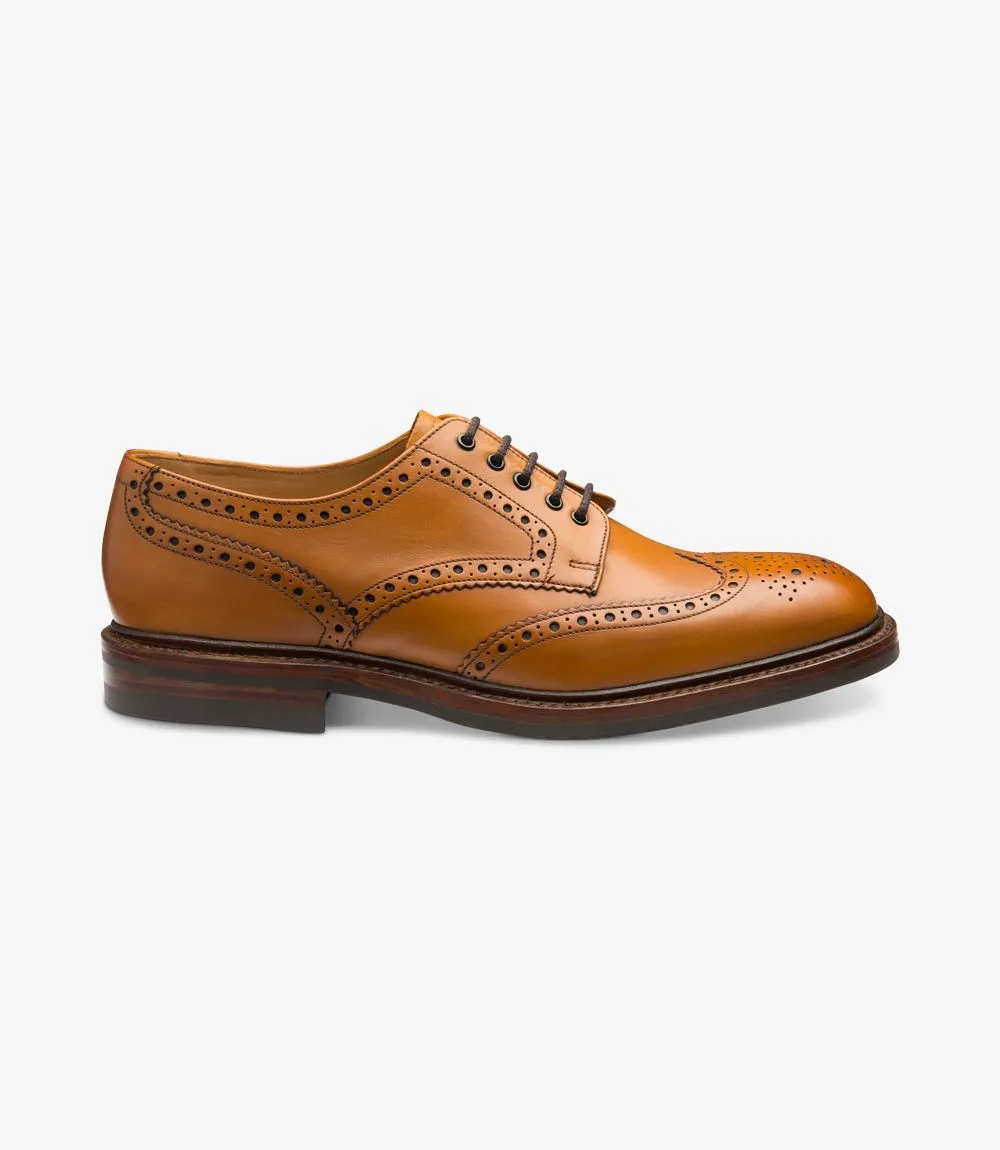 LOAKE Chester Oxford Brogue Shoe - Tan