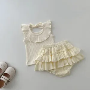 Lotus Collar Top & Princess Shorts Set